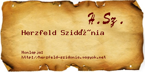 Herzfeld Szidónia névjegykártya